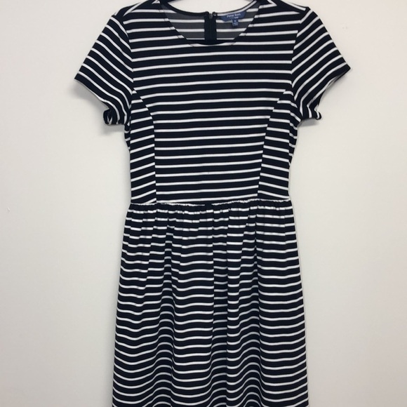Peter Som Black & White Striped Fit Flare Medium - Picture 2 of 6
